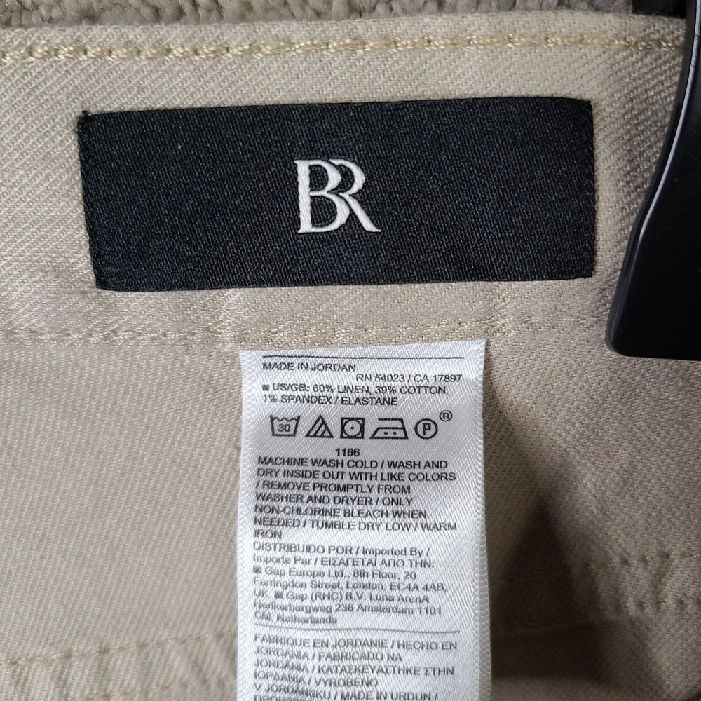 Banana Republic Pants Mens 33x30 Beige Slim Fit Linen Blend 5 Pocket Chino